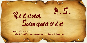 Milena Šumanović vizit kartica